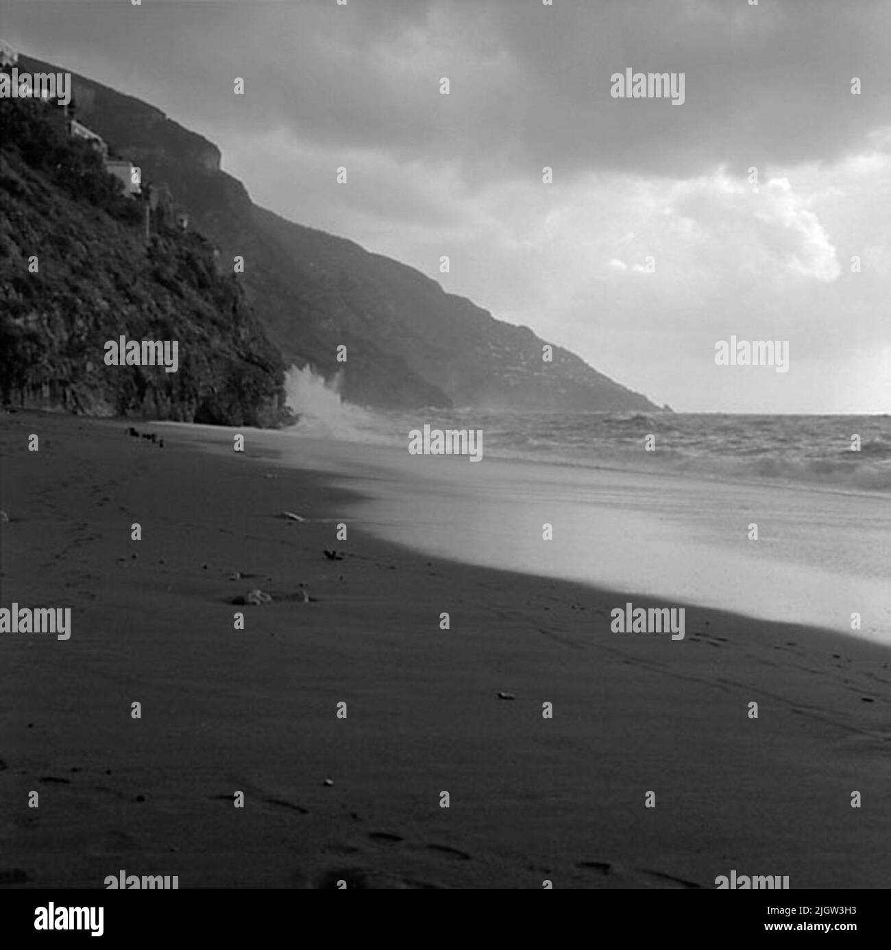 Beach in positano Black and White Stock Photos & Images - Alamy