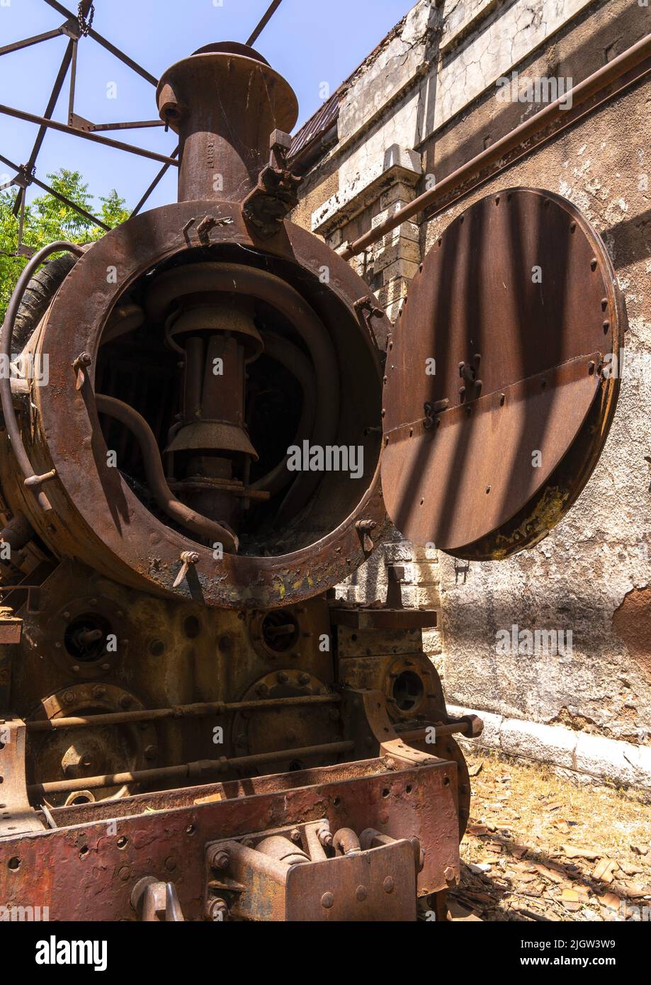 Old locomotive from Beirut–Damascus line, Beqaa Governorate, Rayak, Lebanon Stock Photo