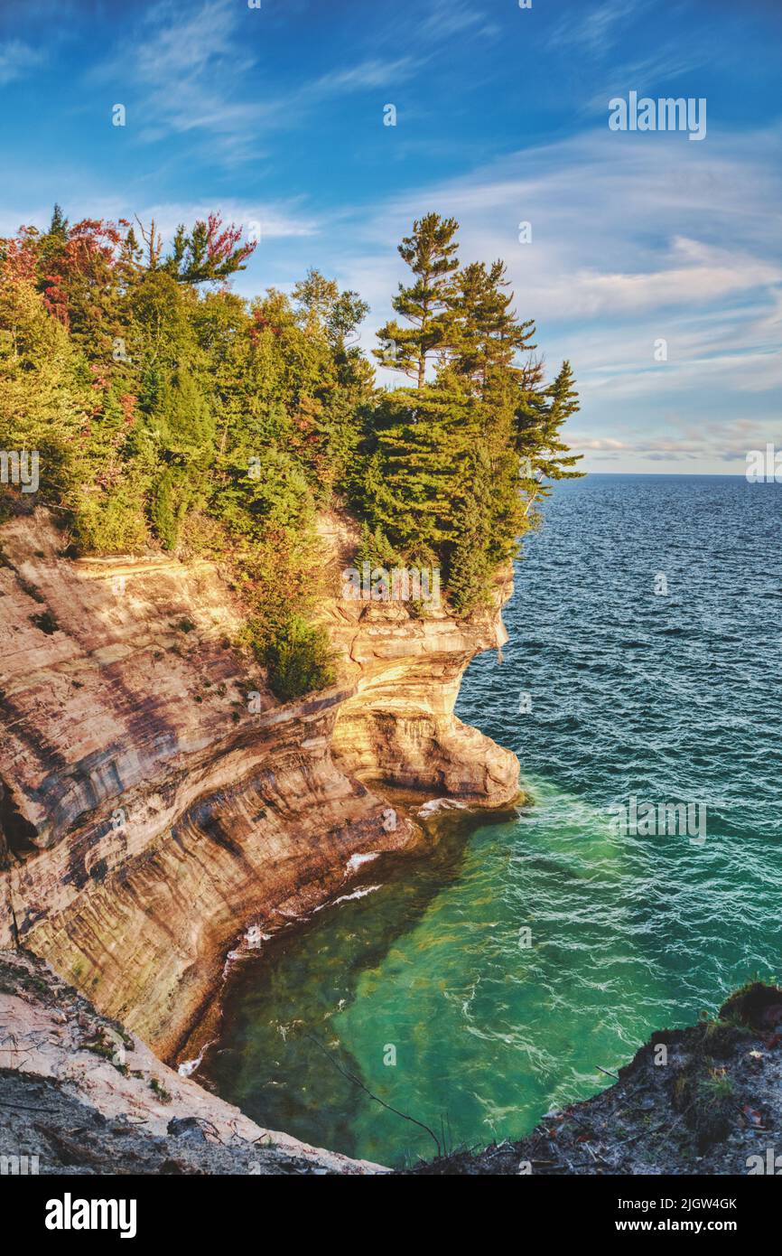 The Flower Vase rock formation in Pictured Rocks National Lakeshore