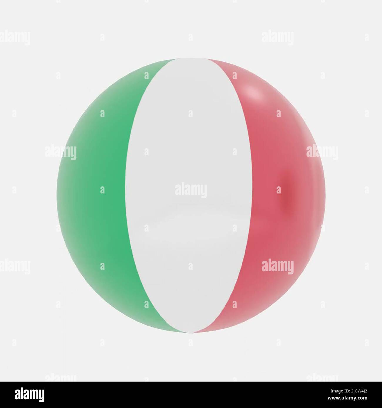3d render of globe in Italy countries flag for icon or symbol. Stock Photo