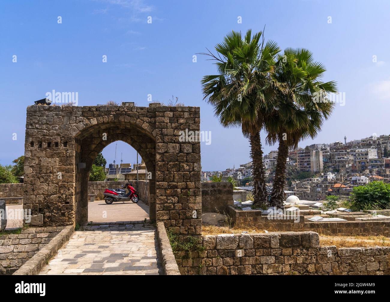 Citadel of Raymond de Saint Gilles in the town, North Governorate, Tripoli, Lebanon Stock Photo