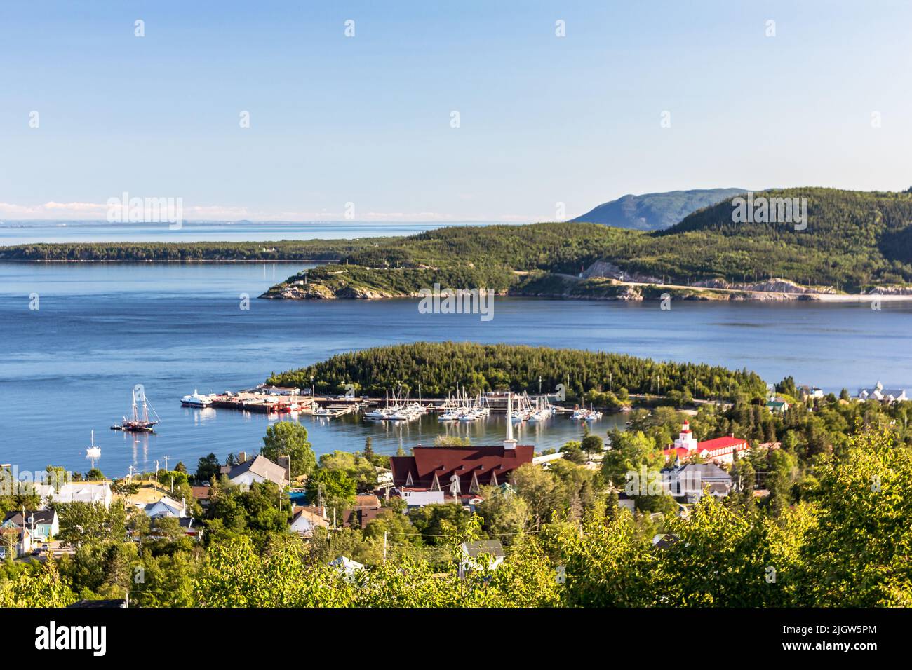 View of Tadoussac and the point where Saguenay river join StLawrence