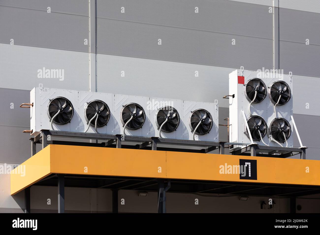 industrial outdoor condensing unit of the air conditioning unit Stock