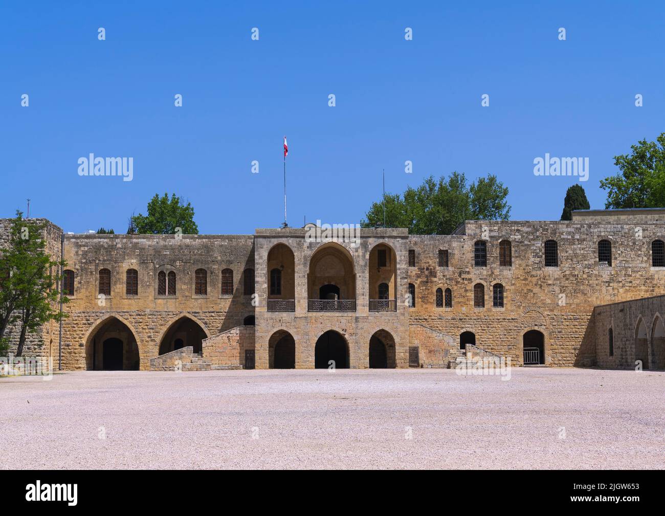 19th-century Beiteddine Palace courtyard, Mount Lebanon Governorate, Beit ed-Dine, Lebanon Stock Photo