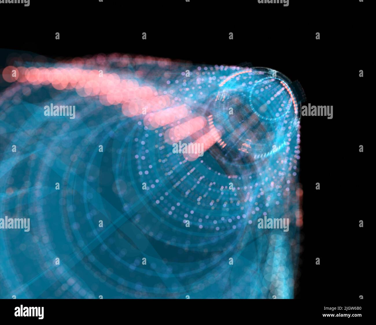 A glowing hologram of a mechanical object Stock Photo - Alamy