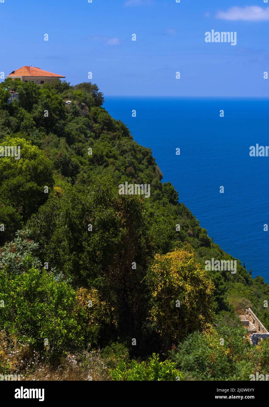 House at the top on a hill over the sea, North Governorate, Hamat