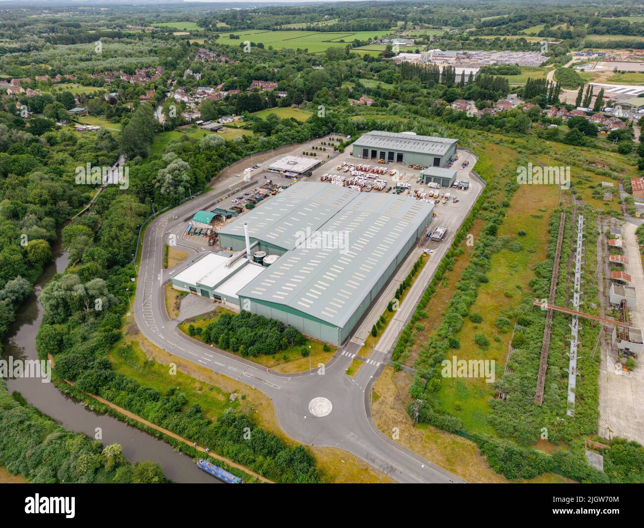 Padworth Recycling Centre Aerial View Stock Photo