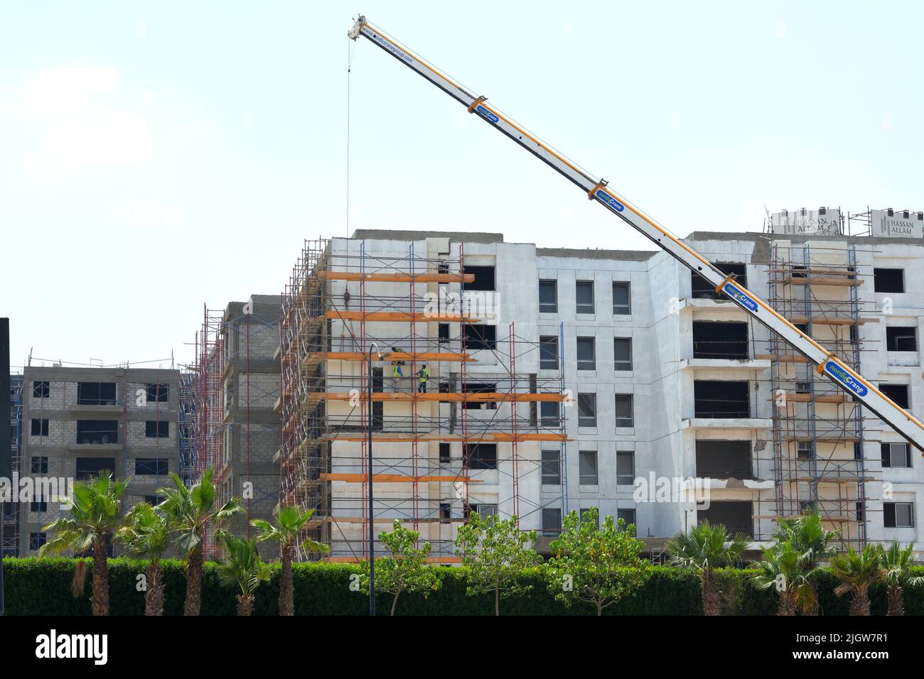 Cairo, Egypt, June 6 2022 A construction site of a new modern multiple