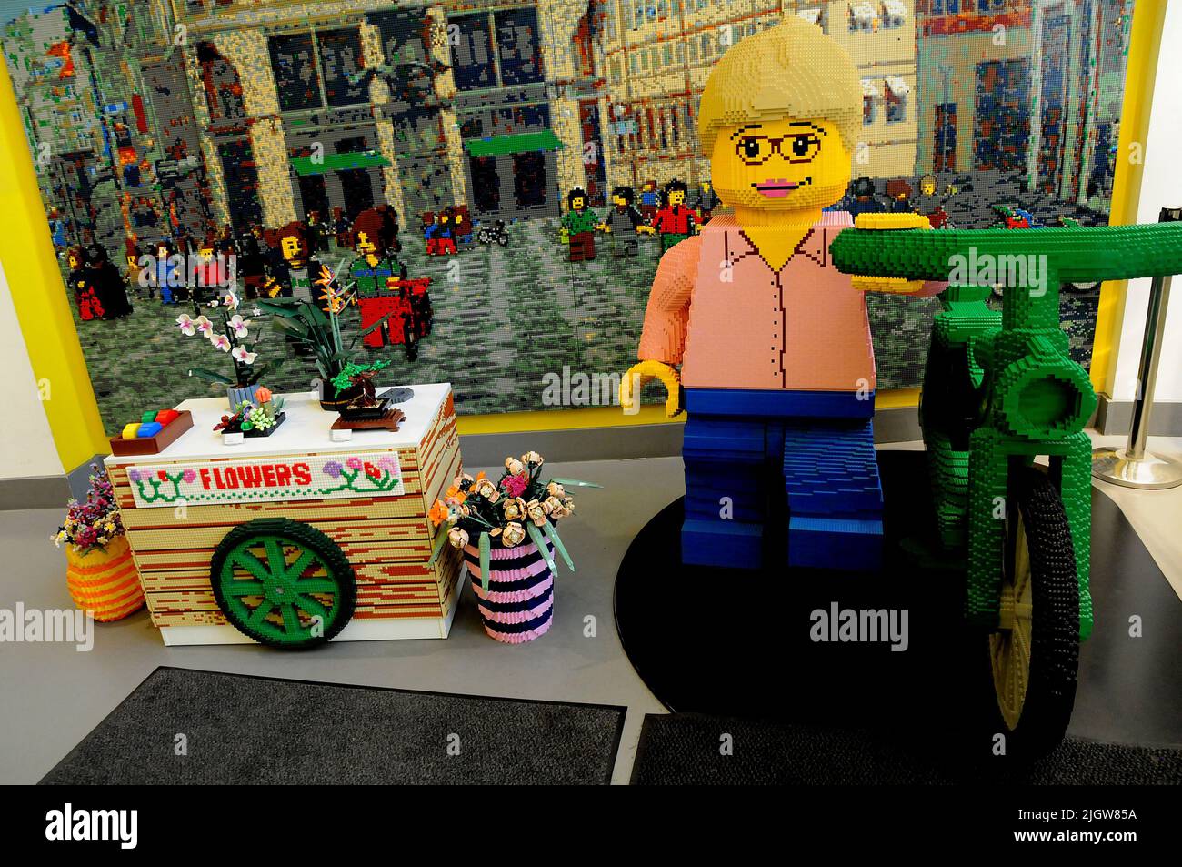 Copenhagen /Denmark/13 July 2022/Lego toys shoppers waiting at Lego