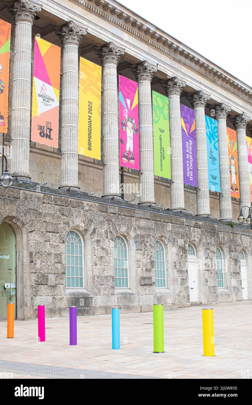 The city of Birmingham prepares for Birmingham Commonwealth Games 2022 in Birmingham by giving the city centre a colourful makeover in time Stock Photo