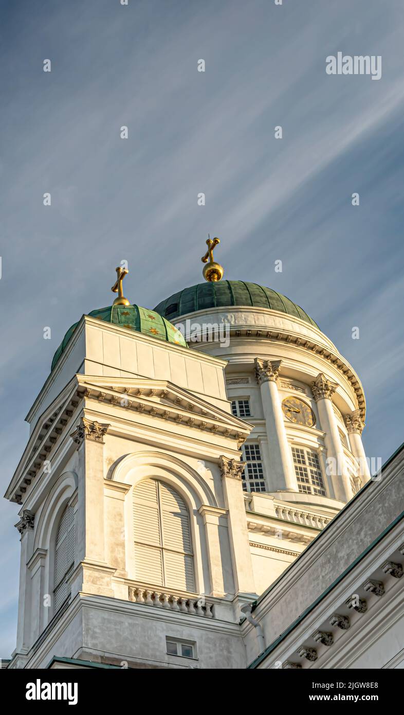 The dome of the Helsinki Cathedral on a summer evening. Stock Photo