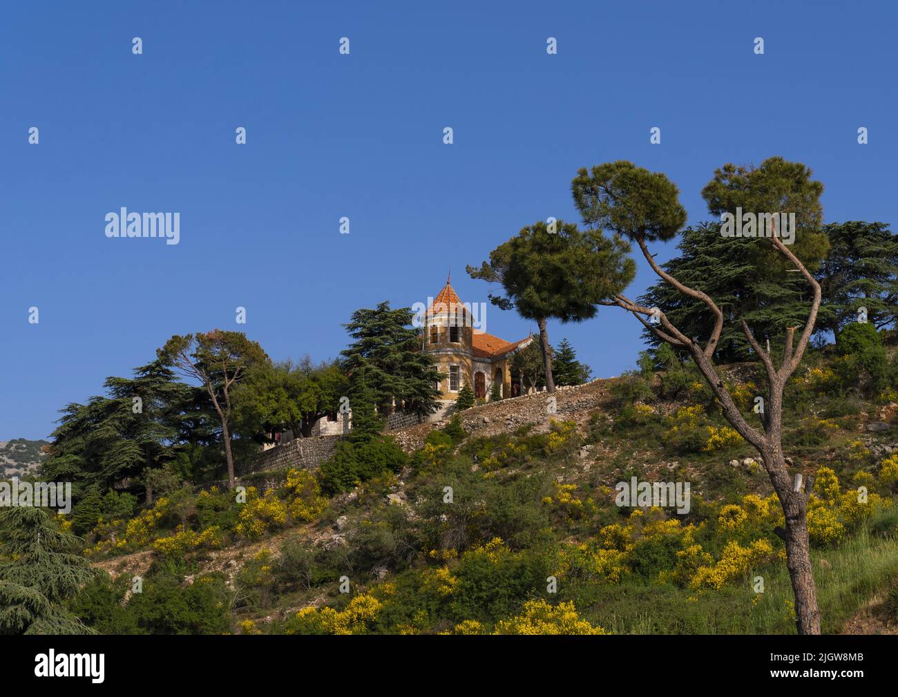 Old traditional lebanese house on a hill, Mount Lebanon Governorate