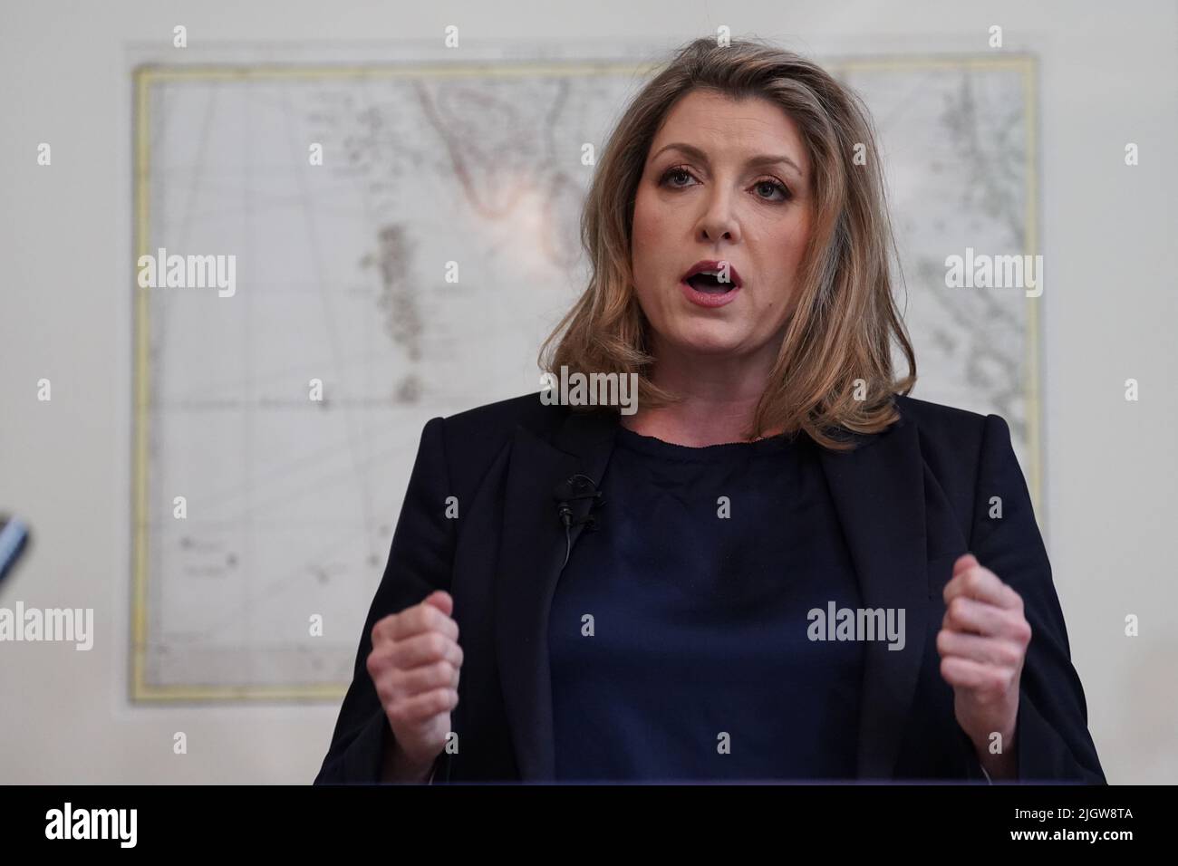 Penny Mordaunt at the launch of her campaign to be Conservative Party leader and Prime Minister, at the Cinnamon Club, in Westminster, London. Picture date: Wednesday July 13, 2022. Stock Photo