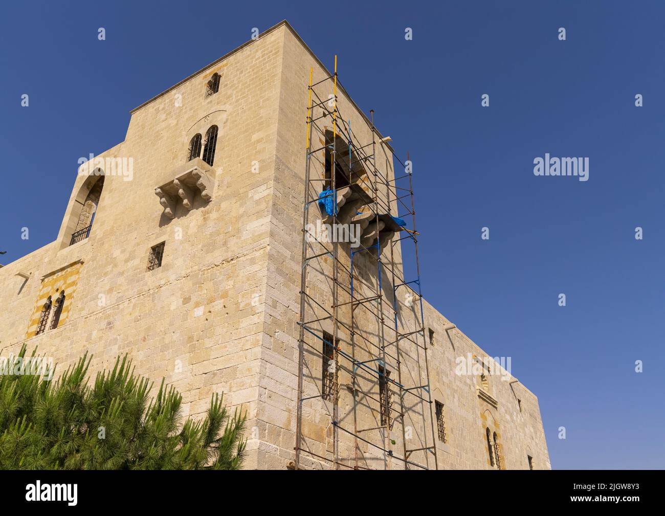 Renovation of an old palace, Mount Lebanon Governorate, Deir el Qamar, Lebanon Stock Photo