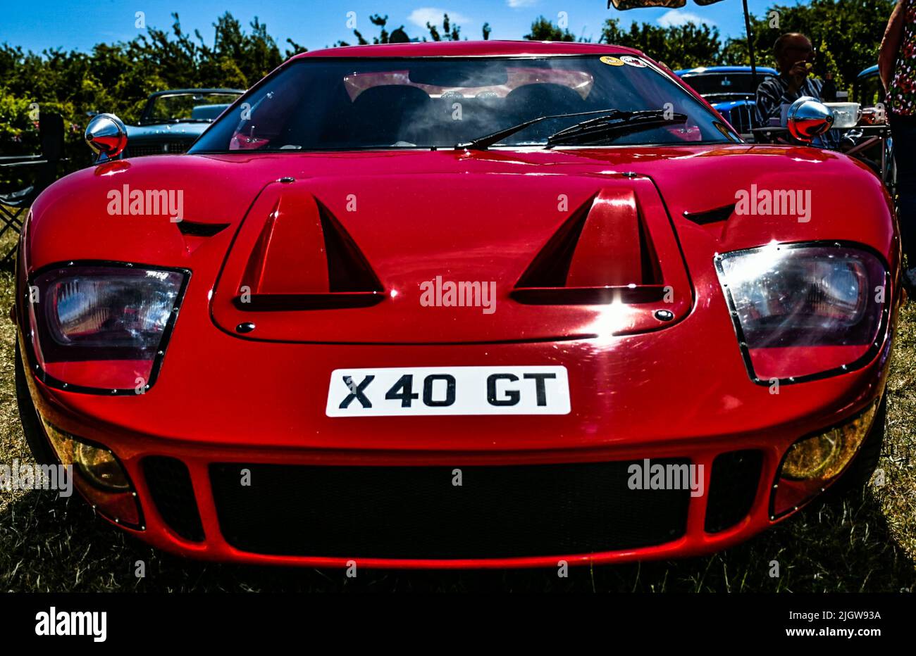 The close-up view of a red Ford GT40 classic car parked outdoors Stock ...