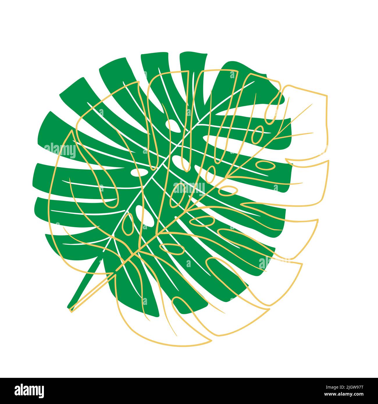 Tropical leaf vector illustration on white background Stock Vector ...