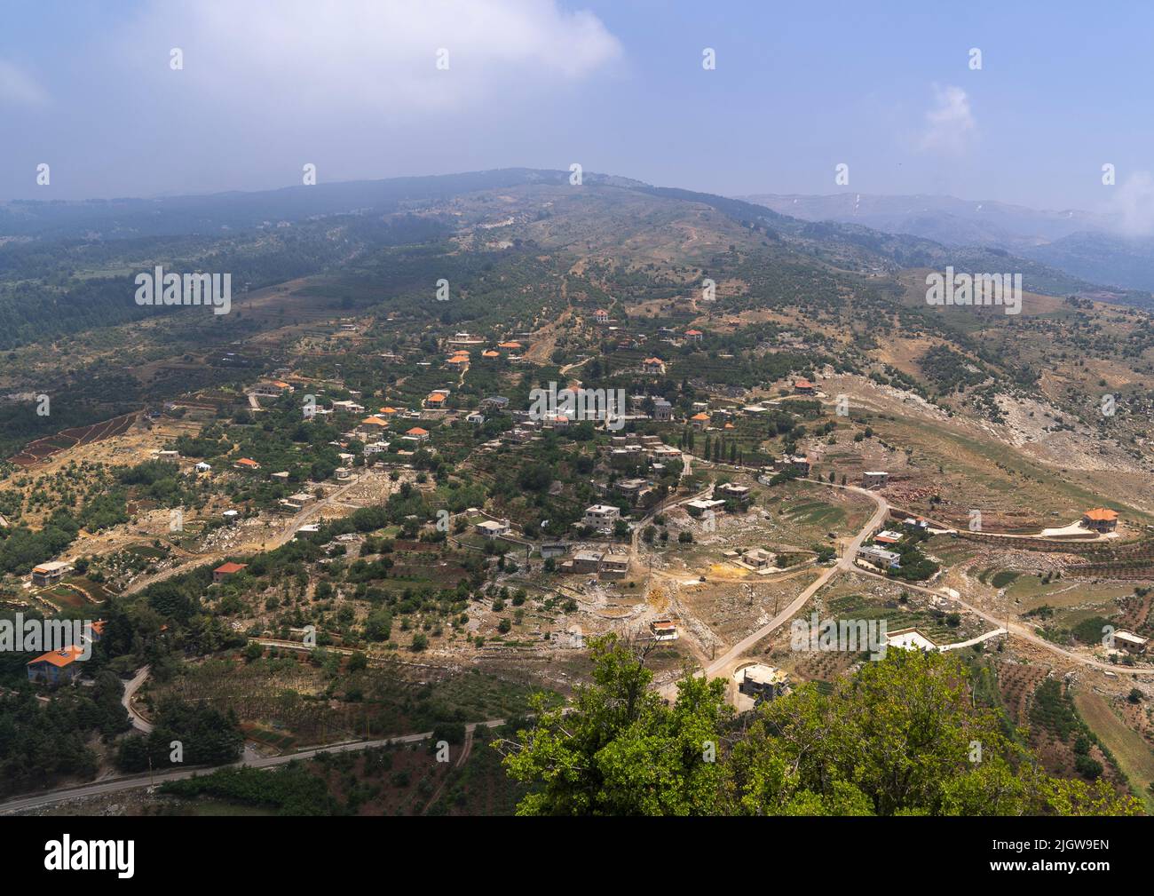 View on the mountains, North Lebanon Governorate, Hardine, Lebanon Stock Photo