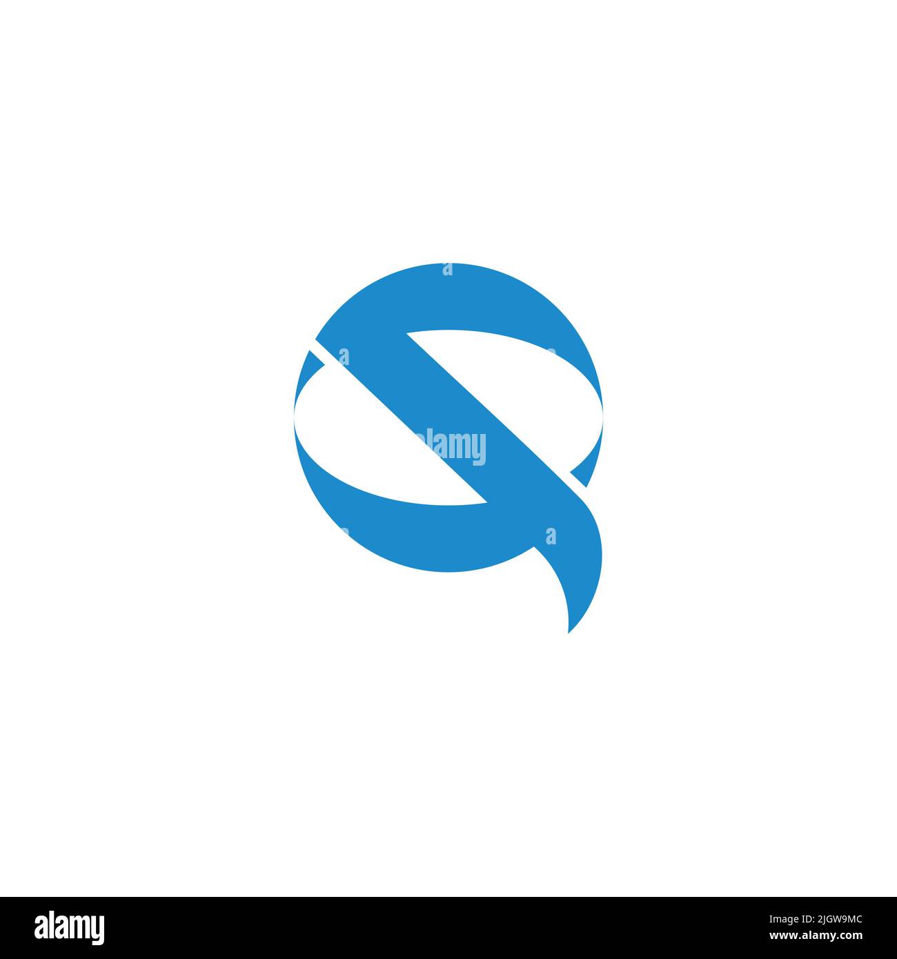 letter sq simple geometric round logo vector Stock Vector