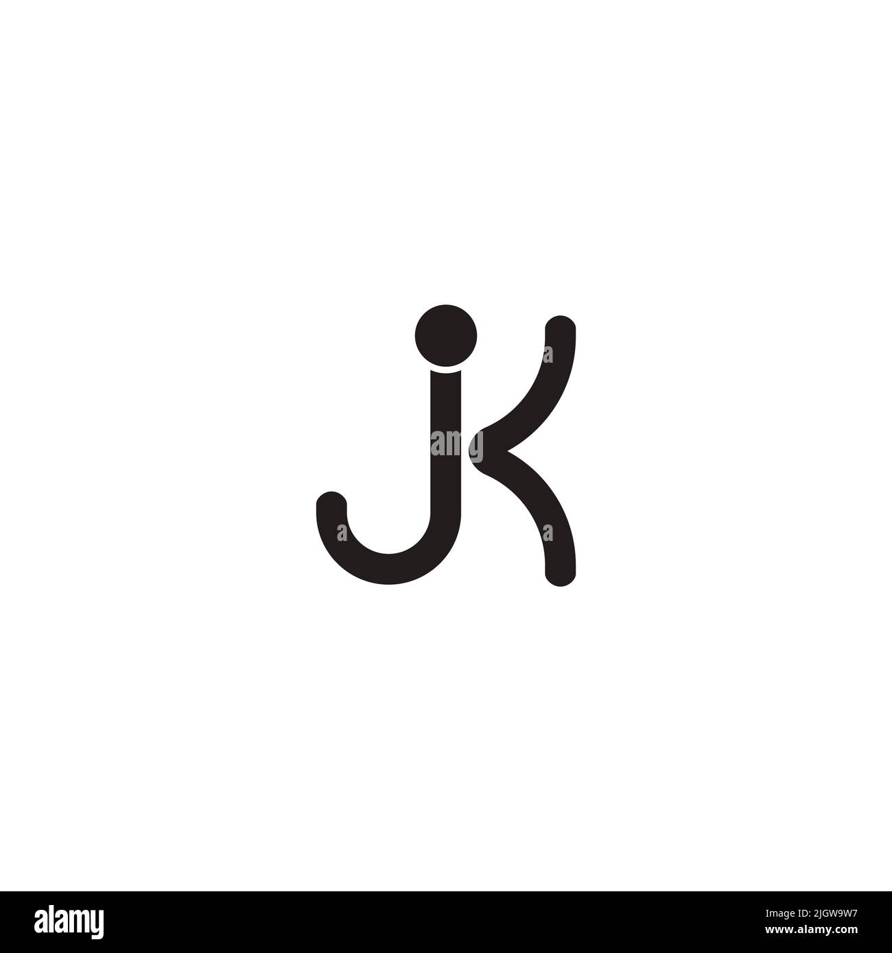 letter jk curves line geometric design logo vector Stock Vector