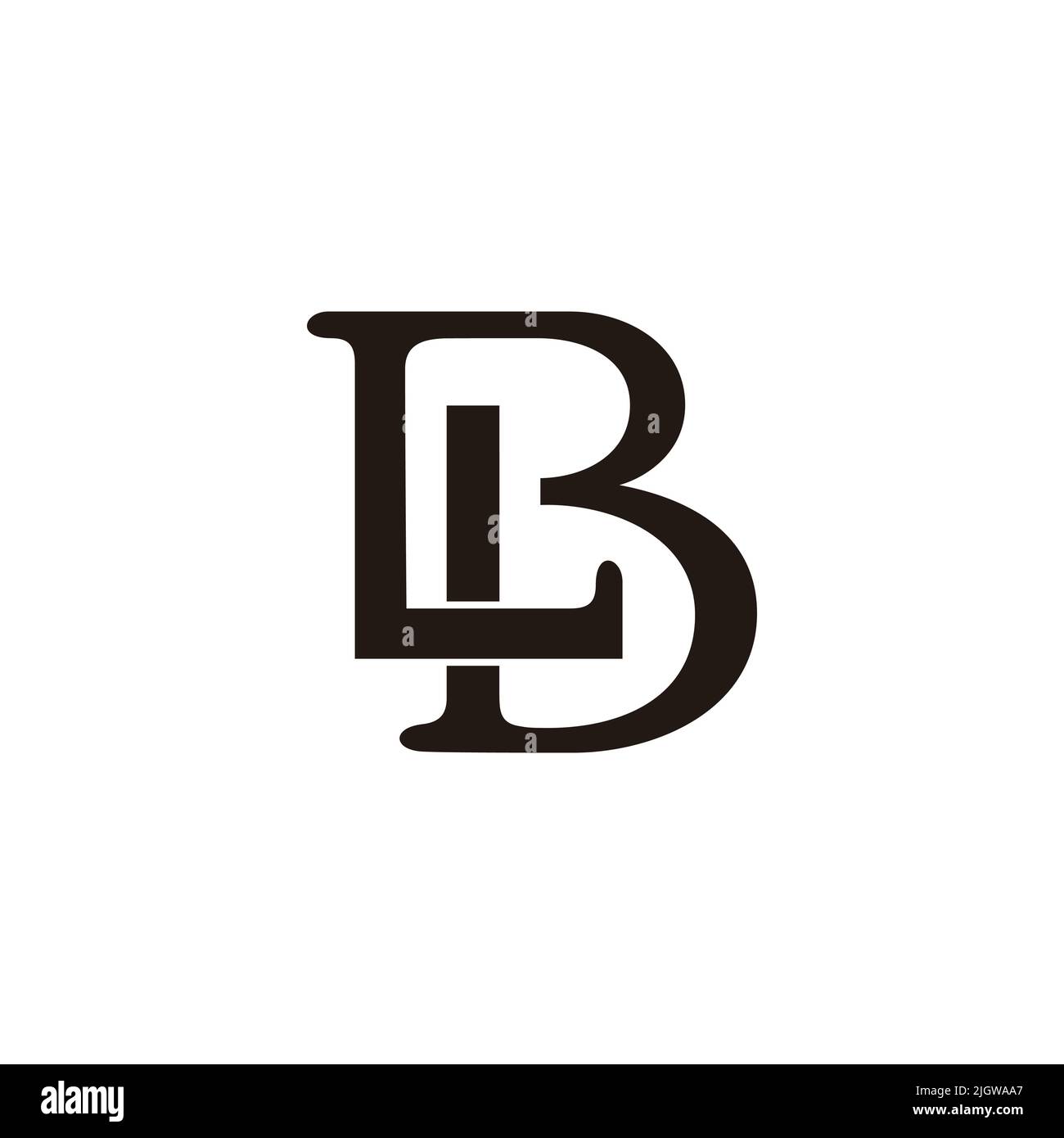 letter bl linked overlapping design logo vector Stock Vector