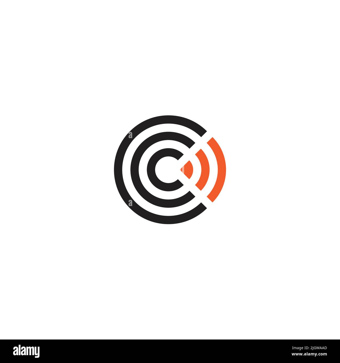 letter c motion triangle round stripes shape geometric logo vector Stock Vector