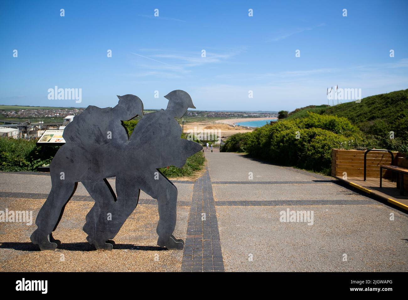 Newhaven Fort and outside soldier sculptures, UK Stock Photo