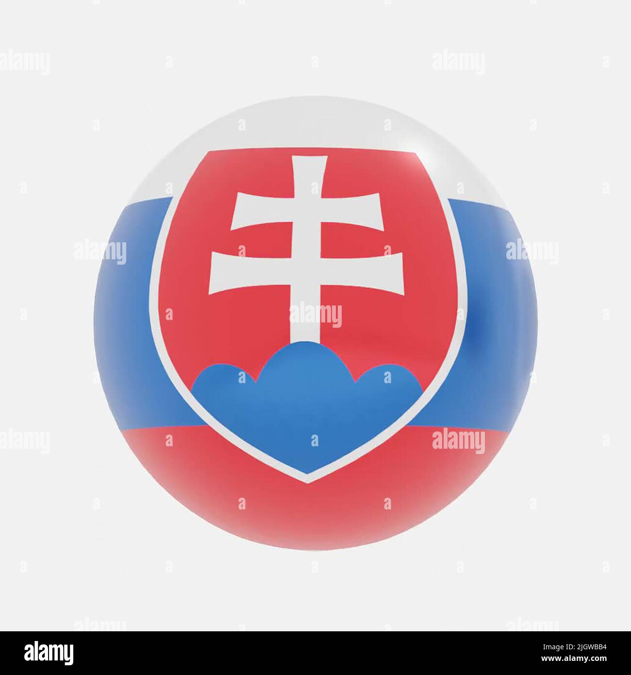 3d render of globe in Slovakia flag for icon or symbol. Stock Photo