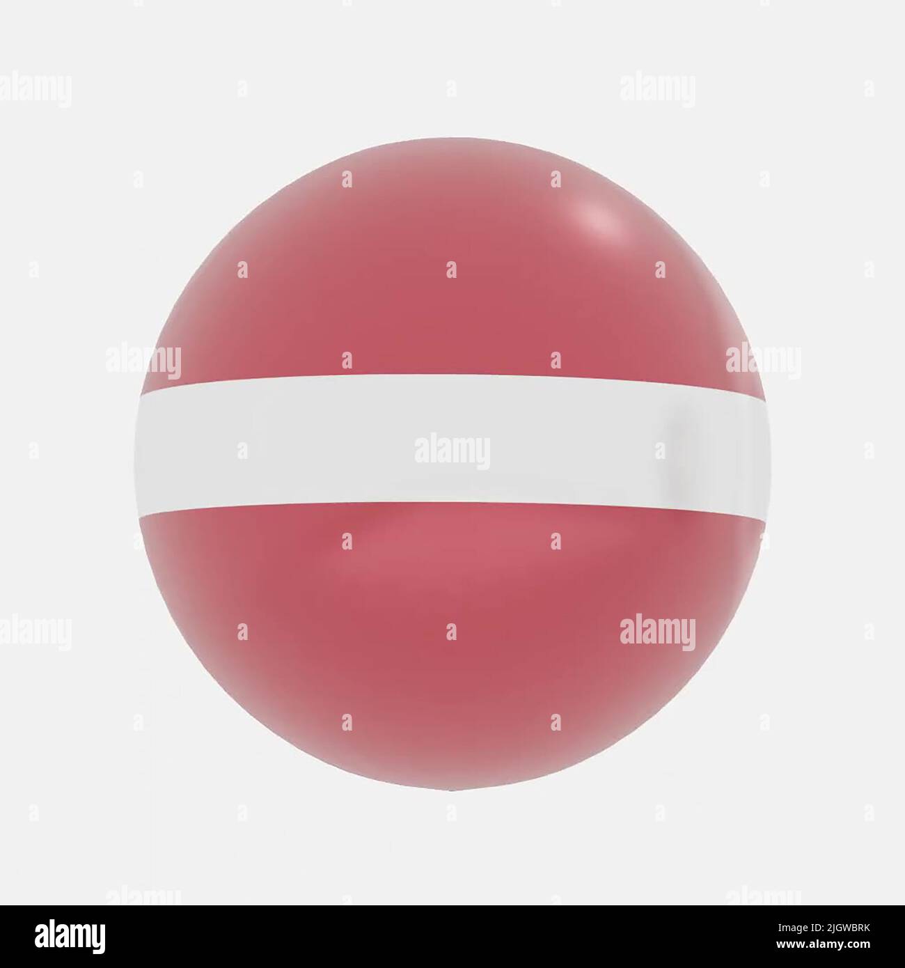 3d render of globe in Latvia flag for icon or symbol. Stock Photo