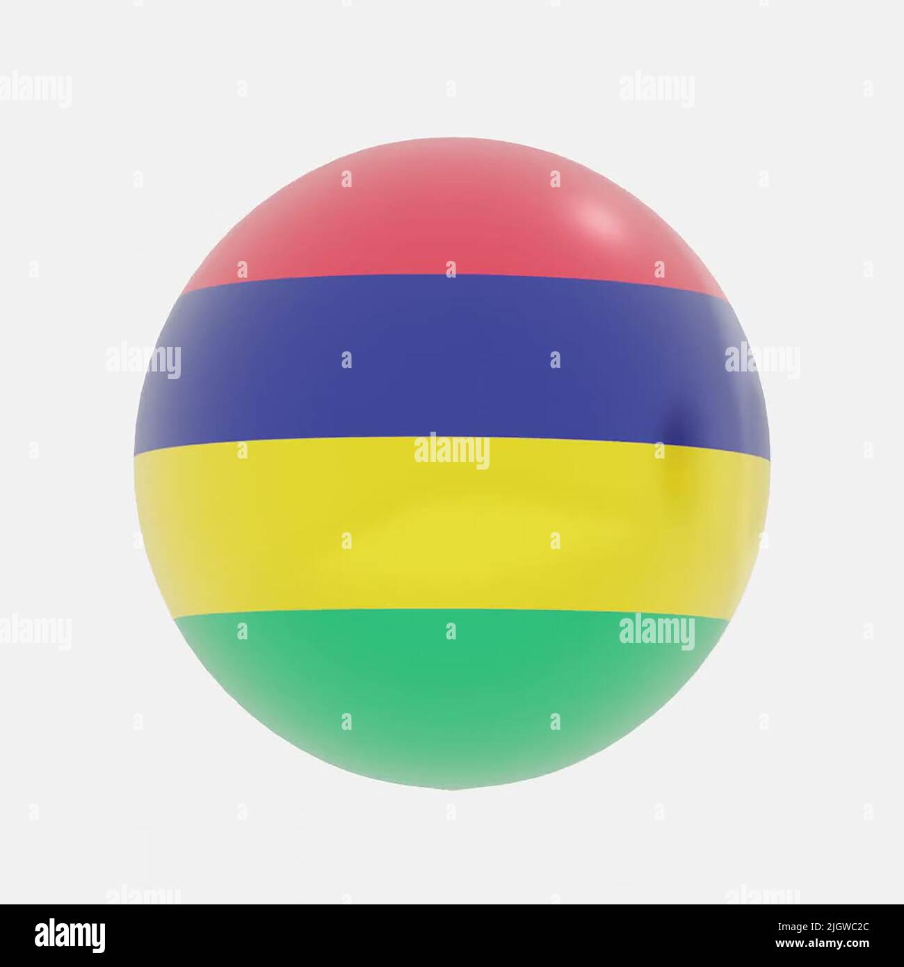 3d render of globe in Mauritius flag for icon or symbol Stock Photo - Alamy