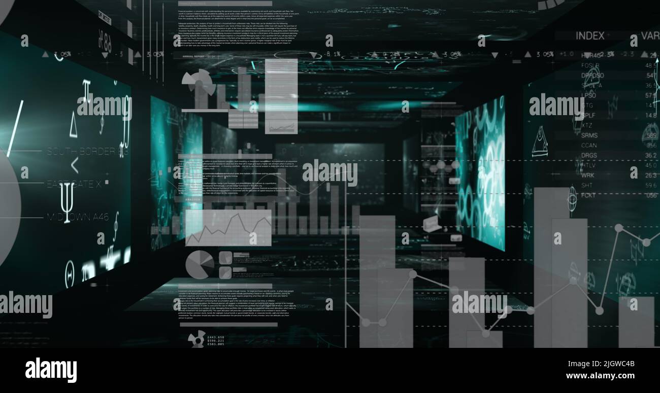Image of statistics and data processing on screens Stock Photo - Alamy