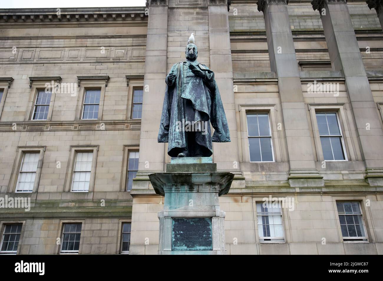 statue of william rathbone founder of the district nursing movement and university of liverpool St Johns Gardens liverpool england uk Stock Photo