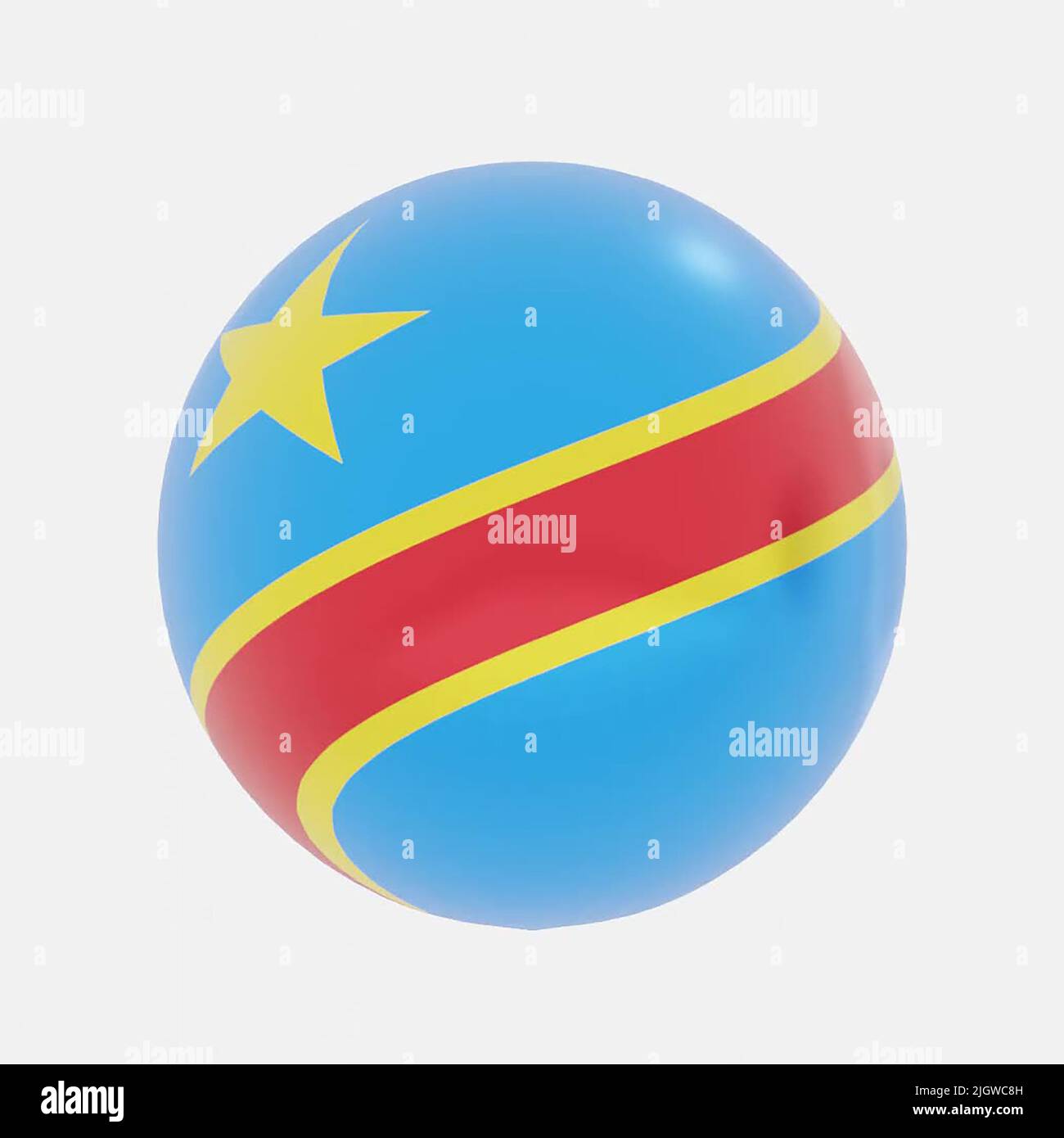 3d render of globe in Democratic Republic of the Congo flag for icon or ...