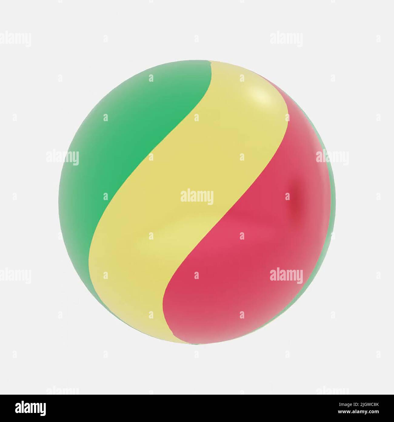 3d render of globe in Republic of the Congo flag for icon or symbol ...