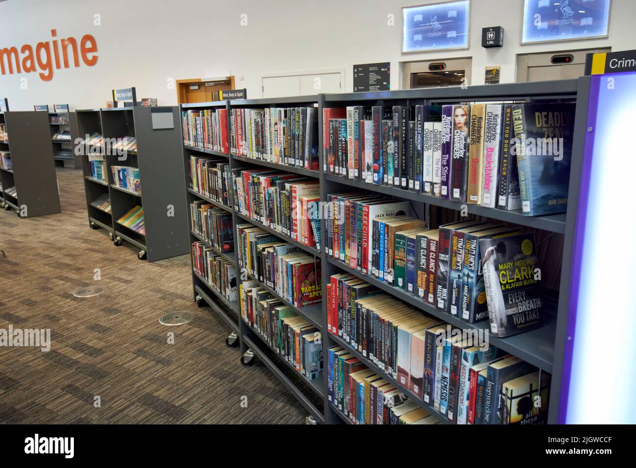 adult fiction section of Liverpool Central Library merseyside england uk Stock Photo