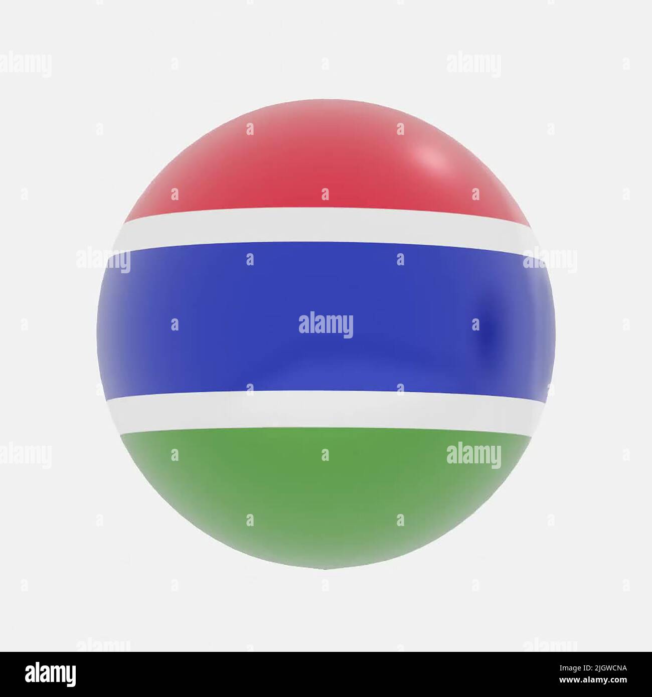 3d render of globe in Gambia flag for icon or symbol Stock Photo - Alamy