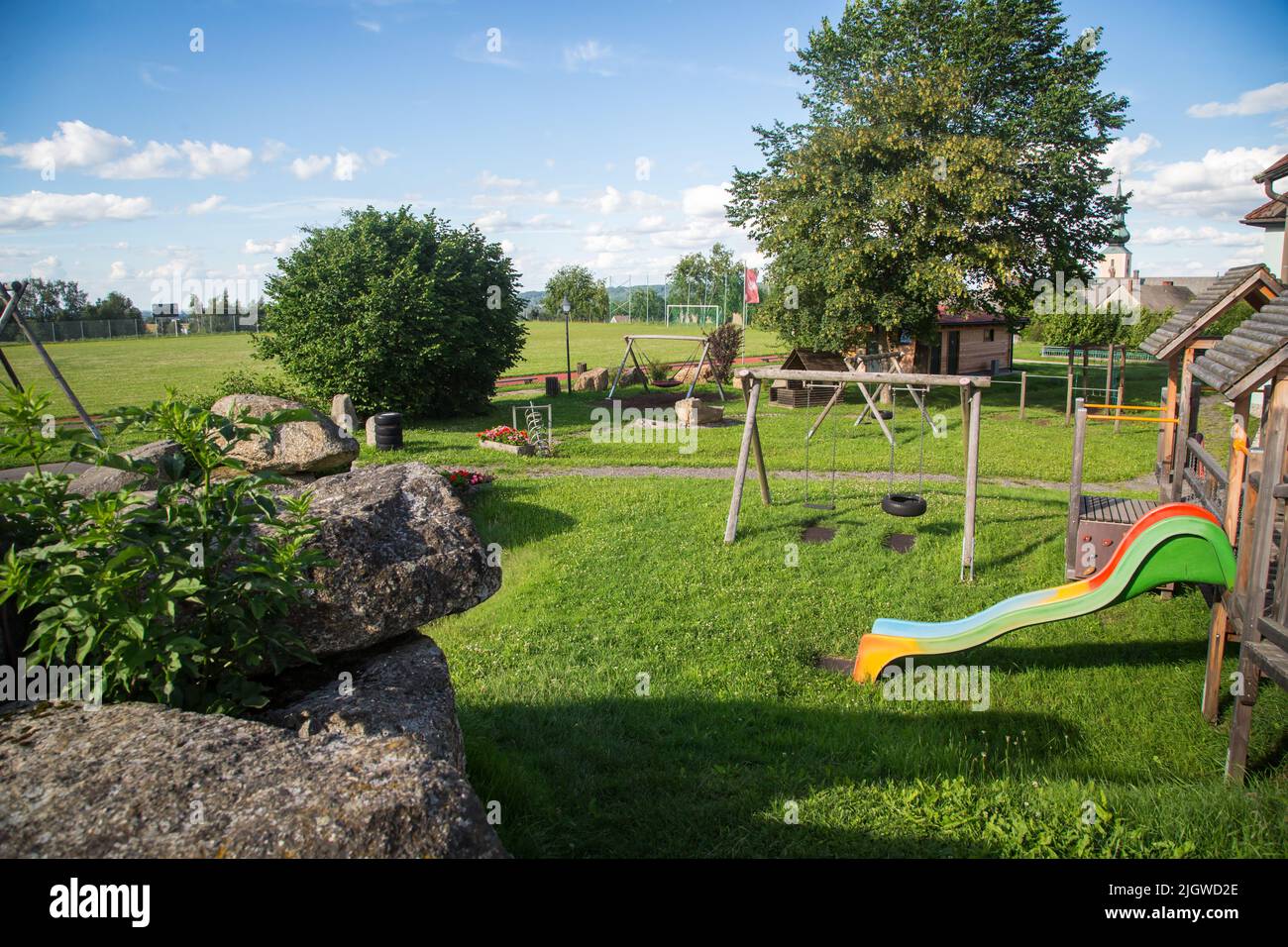Playground in Großschönau, Waldviertel, Austria Stock Photo