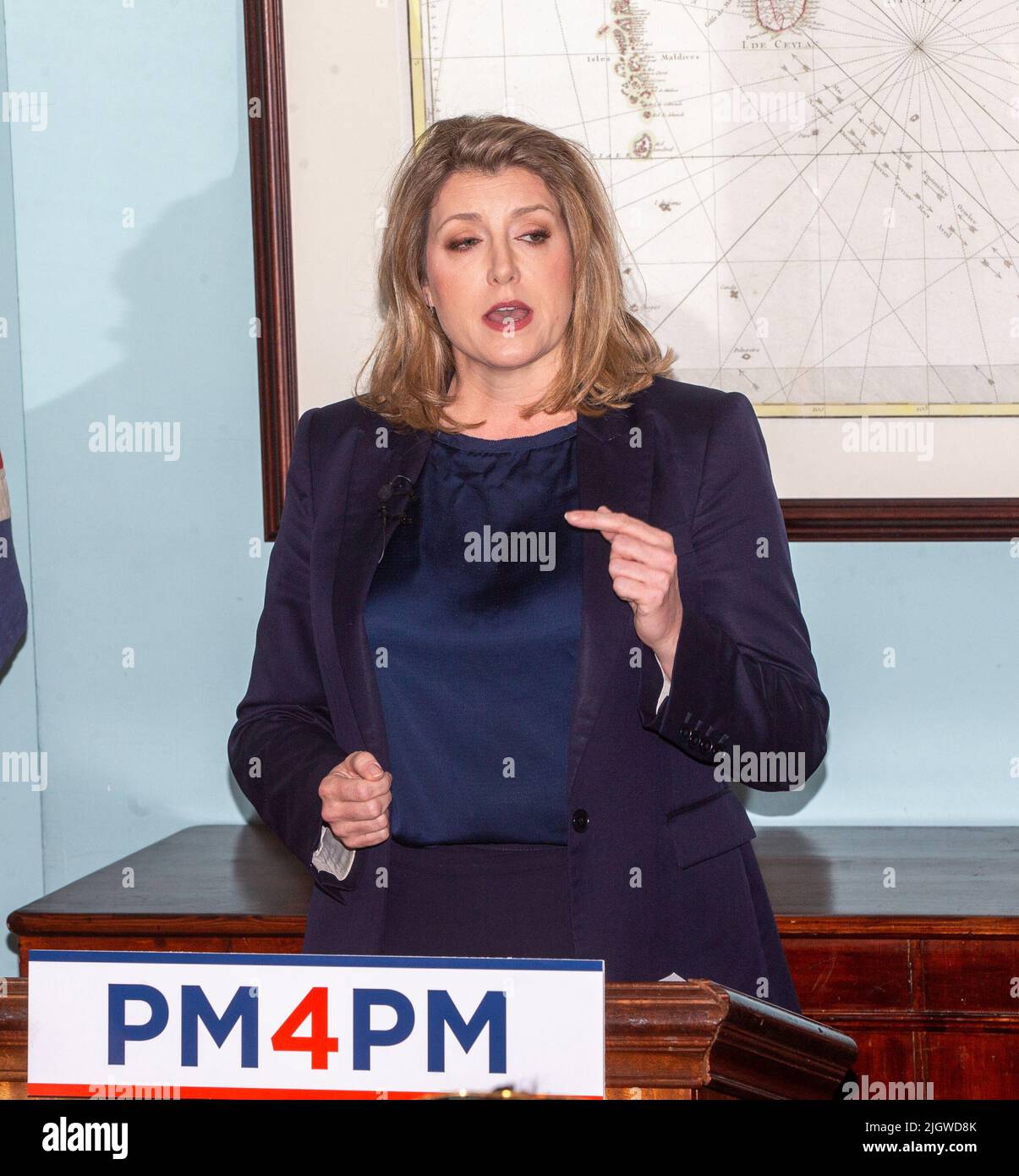 London, England, UK. 13th July, 2022. Conservative Party leadership candidate PENNY MORDAUNT is seen speaking at her campaign launch event in Westminster. (Credit Image: © Tayfun Salci/ZUMA Press Wire) Credit: ZUMA Press, Inc./Alamy Live News Stock Photo