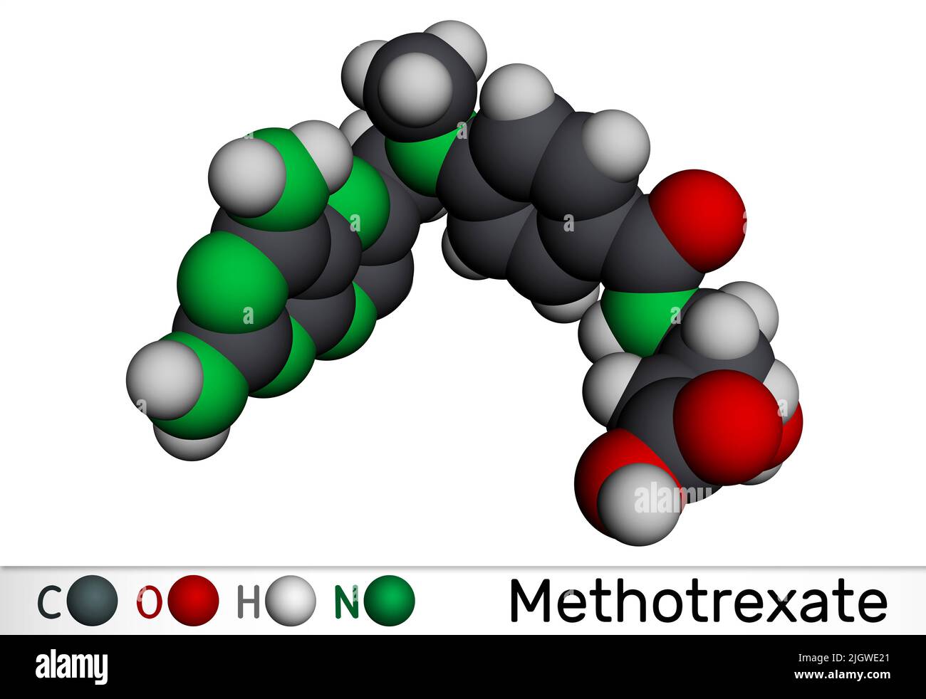 Methotrexate, MTX molecule. It is antineoplastic drug, used the