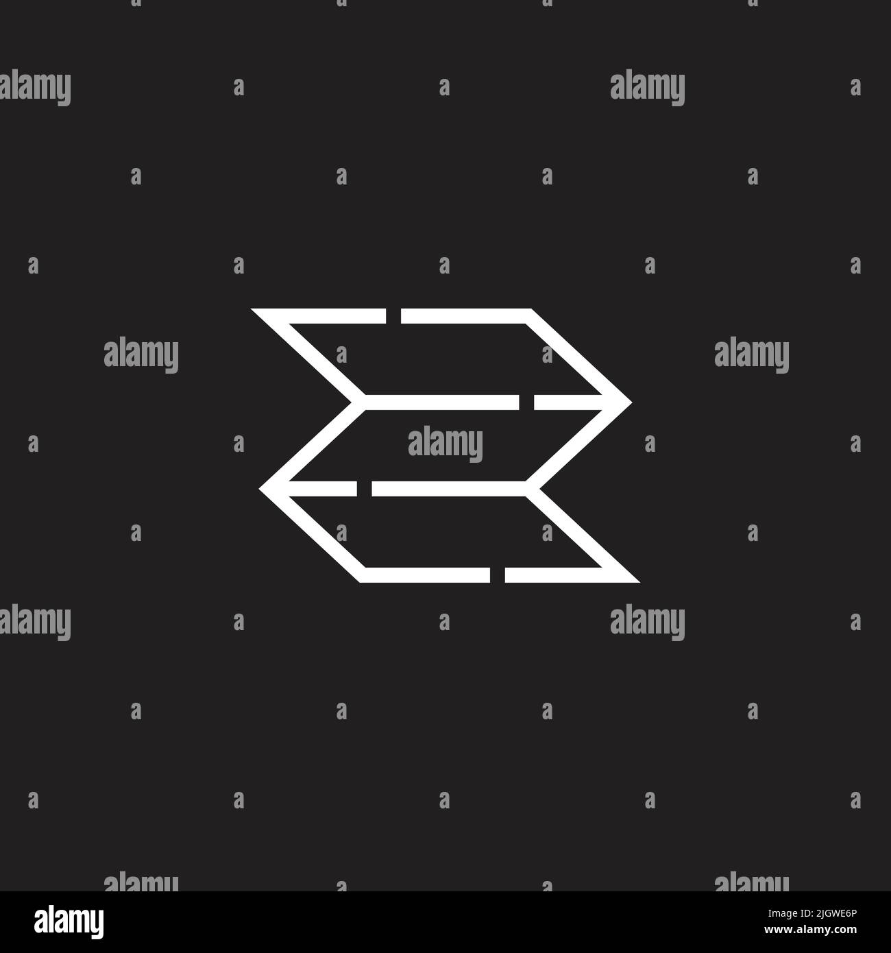 letter z number 2 paper line simple geometric logo vector Stock Vector ...
