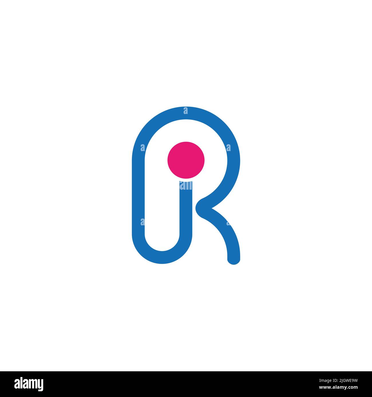 letter ir circles geometric line logo vector Stock Vector