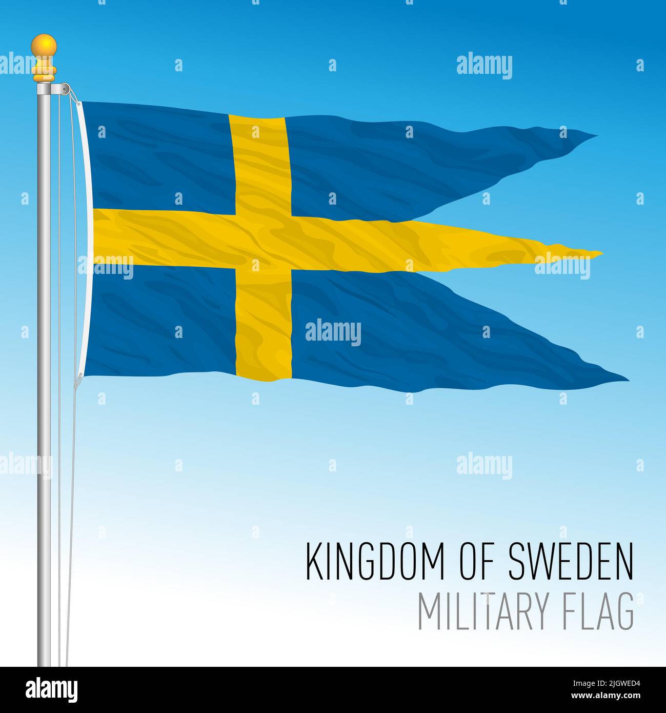 Swedish Military flag, Kingdom of Sweden, European Union, vector illustration Stock Vector