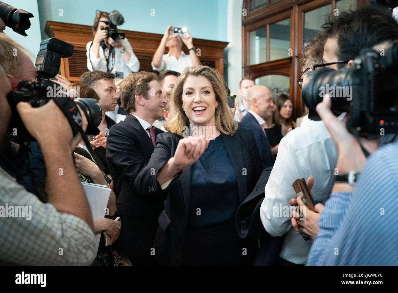 Penny Mordaunt at the launch of her campaign to be Conservative Party leader and Prime Minister, at the Cinnamon Club, in Westminster, London. Picture date: Wednesday July 13, 2022. Stock Photo