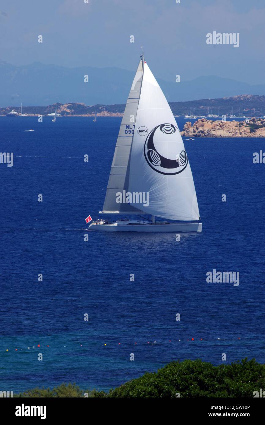 Sailing in the La Maddalena archipelago, Sardinia, Italy Stock Photo
