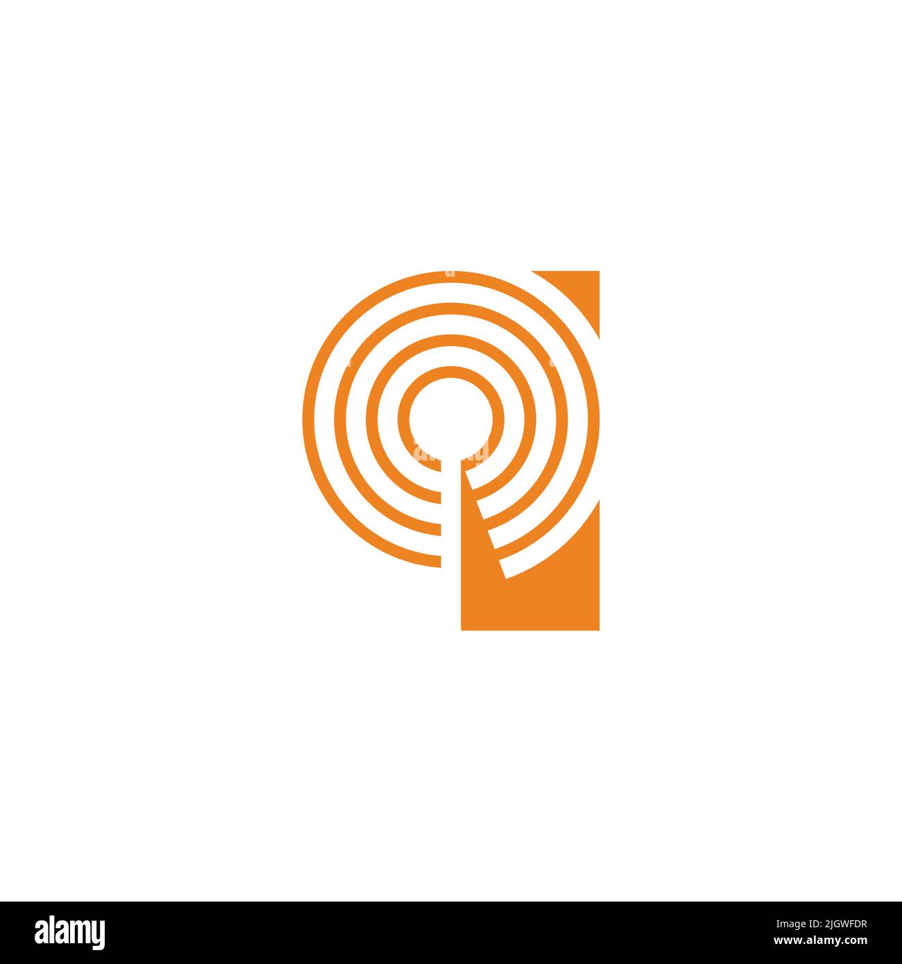 letter i stripes thin line signal logo vector Stock Vector