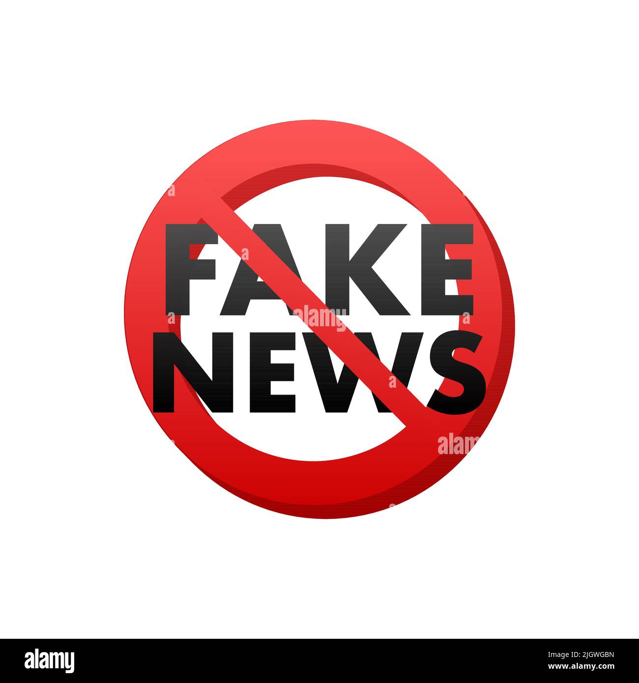 Fake news on stop sign, electronic internet fraud. Vector illustration ...
