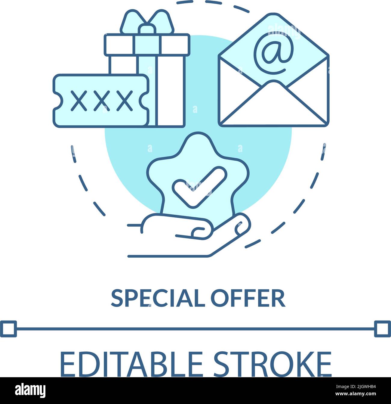 Special offer turquoise concept icon Stock Vector