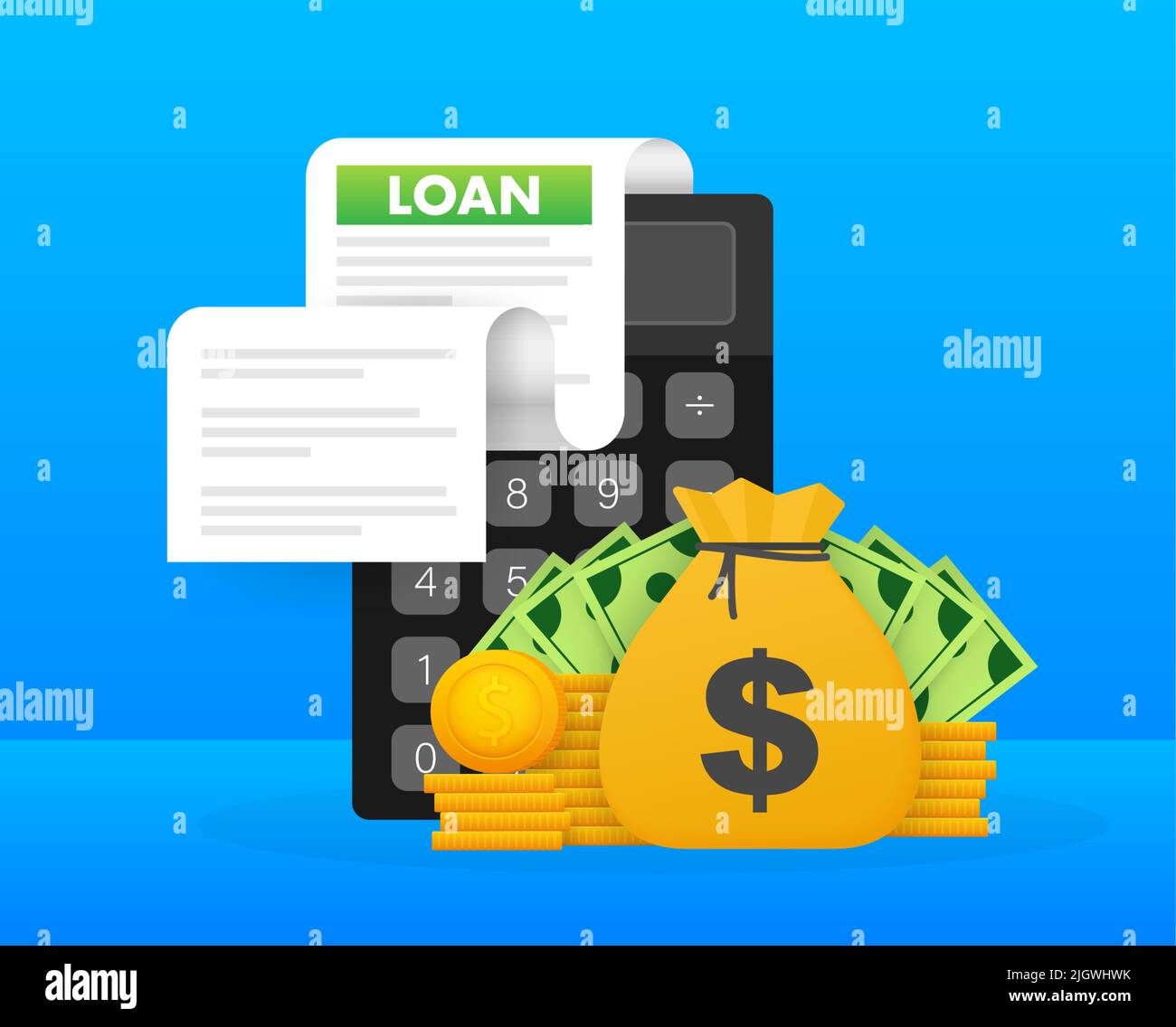 Loan agreement borrow money. Bank loan, credit agreement. Bank credit