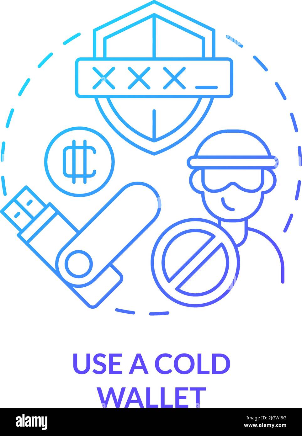 Use cold wallet blue gradient concept icon Stock Vector