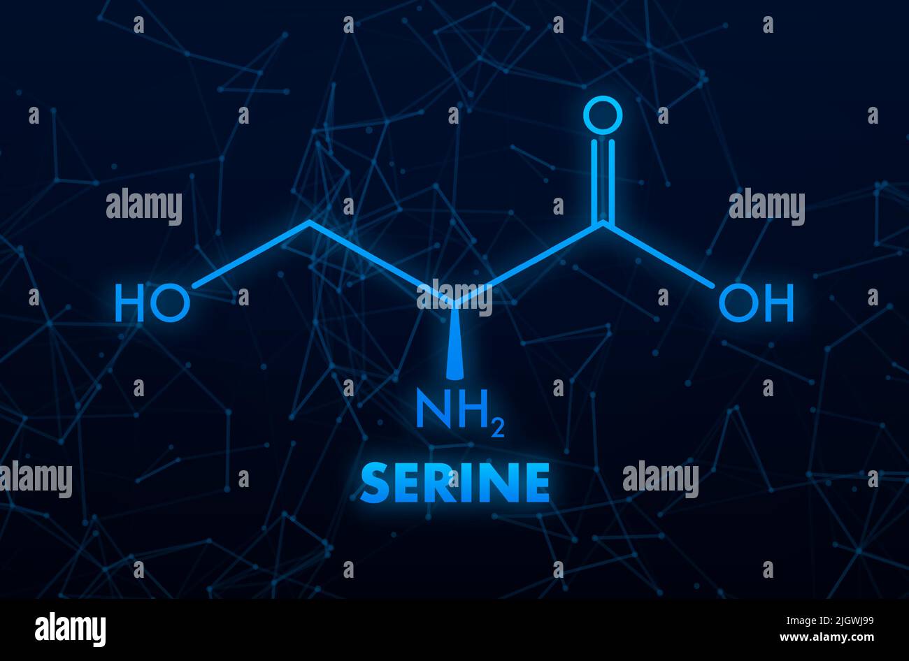 Serine formula. Serine or l-serine, Ser, S, amino acid molecule. Stock Vector