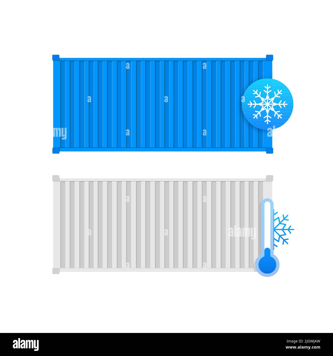 Reefer, Refrigerator container. Cool container use for transport. Vector stock illustration. Stock Vector
